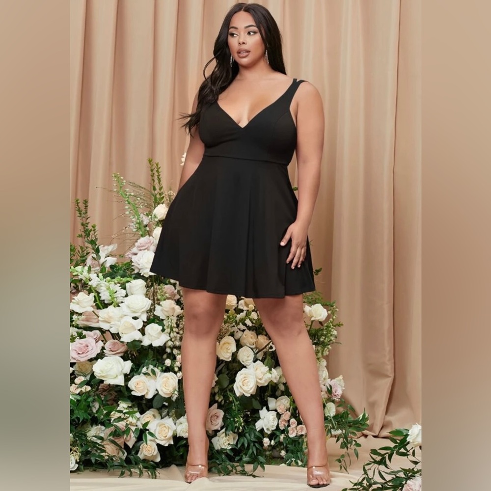 Worn once! SHEIN Belle Plus Double Strap Dress in Black